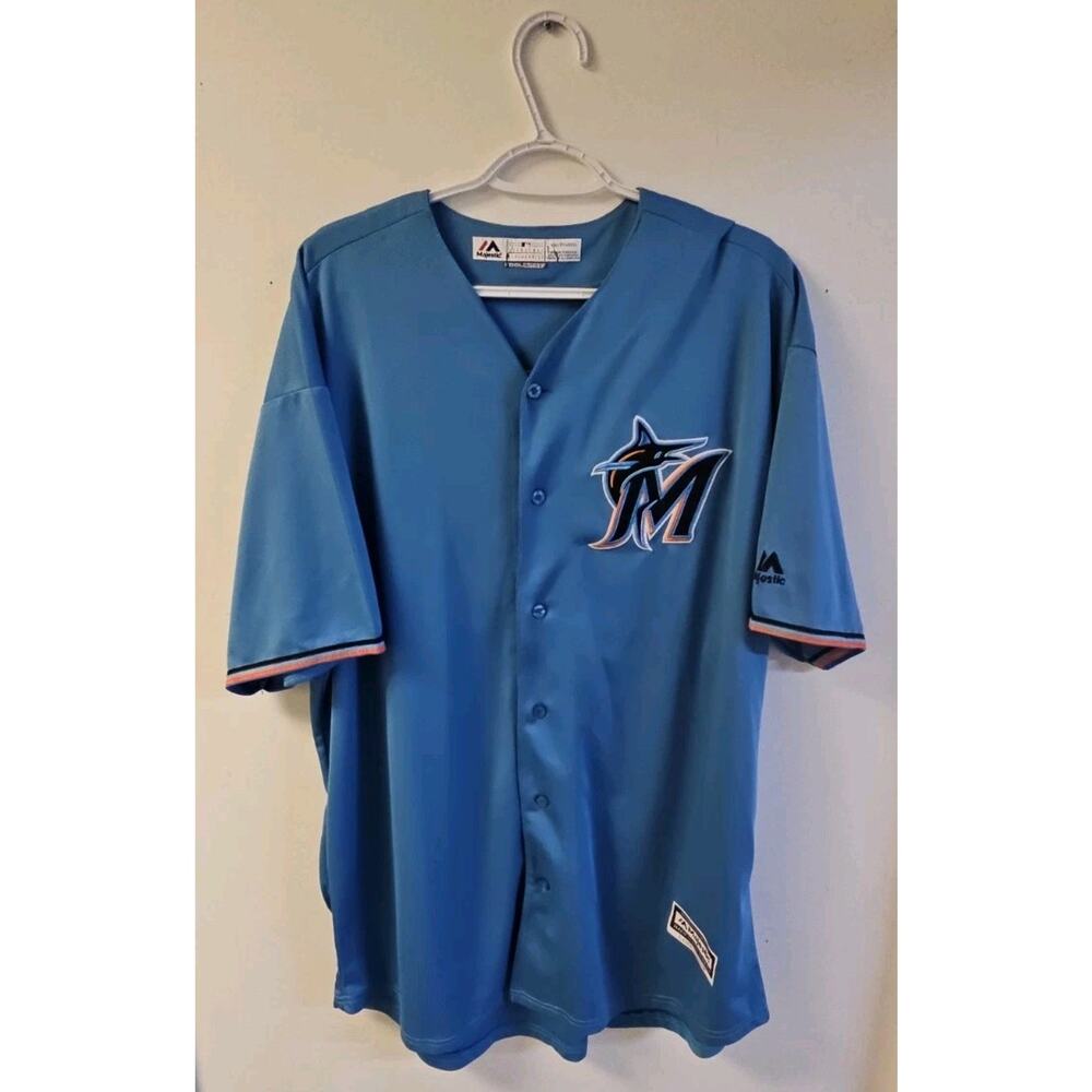 Majestic Miami Marlins Majestic Coolbase #13 Starlin Castro Jersey Size XXL